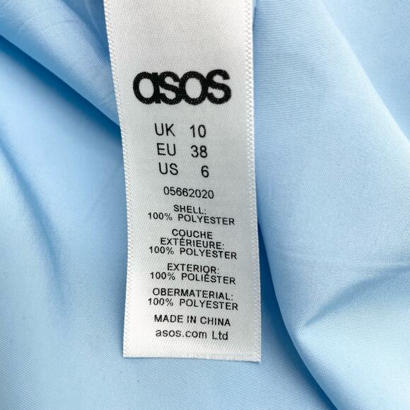 ASOS Womens 6 Track Pants Jogger Light Baby Blue White Stripe Ankle Zip Active - Picture 8 of 9